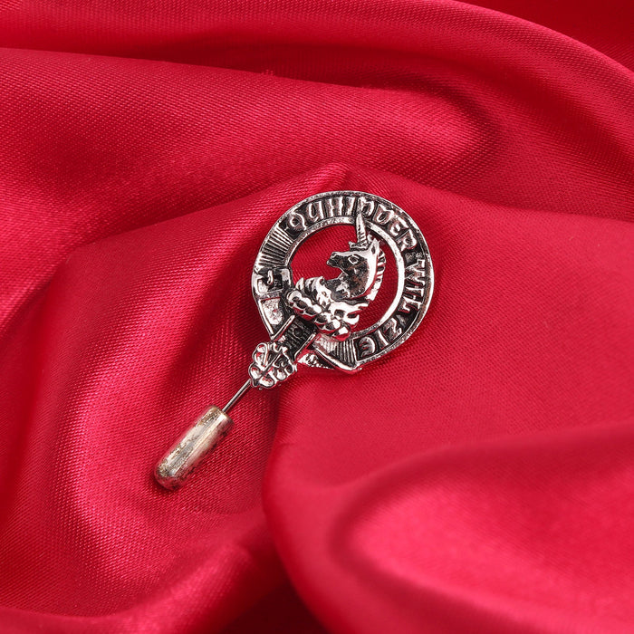 Stewart of Appin Clan Badge, Kilt Pin, Lapel Pin, Cufflinks, Keyring/Key Fob & Gift Set — Fine Pewter by Art Pewter — Made in Scotland (Shiny Finish) - Heritage Of Scotland - Lapel Pin