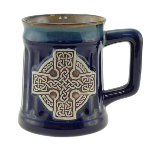 Stoneware Mug Celtic Cross – Traditional Scottish Mug - Heritage Of Scotland - Blue