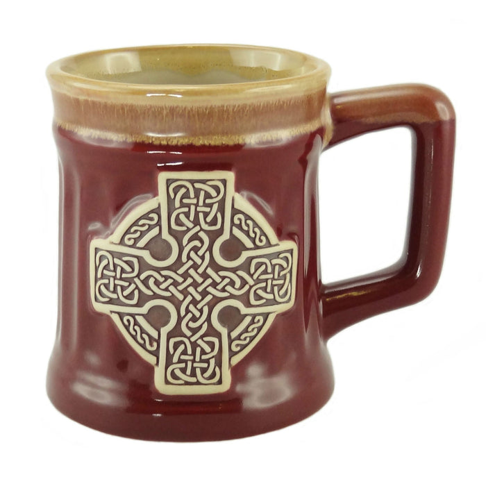 Stoneware Mug Celtic Cross – Traditional Scottish Mug - Heritage Of Scotland - Red