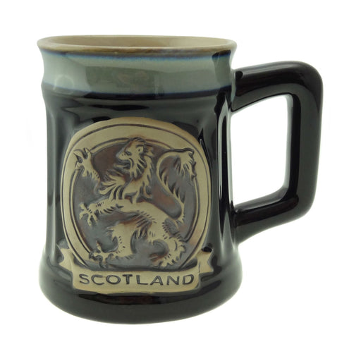 Stoneware Mug with Lion Rampant Design – Scottish Drinkware - Heritage Of Scotland - Black