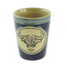 Stoneware Shot Cup Highland Cow Design – Fun Scottish Drinkware - Heritage Of Scotland - Blue