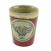 Stoneware Shot Cup Highland Cow Design – Fun Scottish Drinkware - Heritage Of Scotland - Red