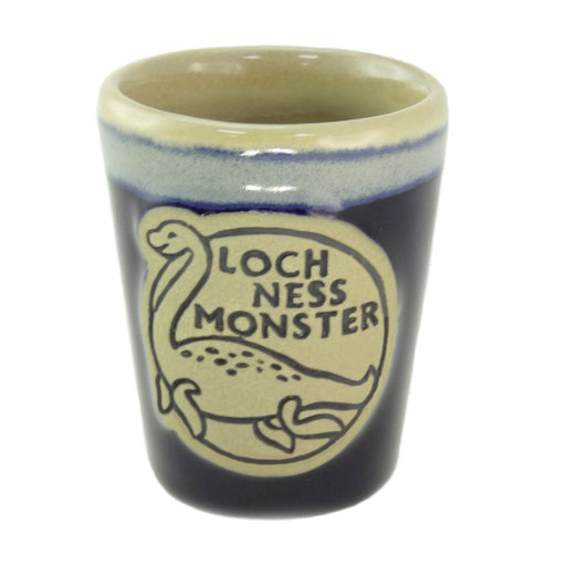 Stoneware Shot Cup Loch Ness Monster – Novelty Drinkware - Heritage Of Scotland - Blue