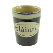 Stoneware Shot Cup – Slàinte Design for Scottish Cheer - Heritage Of Scotland - Black