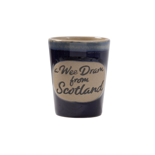 Stoneware Wee Dram Shot Cup Blue - Heritage Of Scotland - BLUE