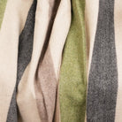 Stripe Herringbone Wool Blanket - Natural Green - Heritage Of Scotland -