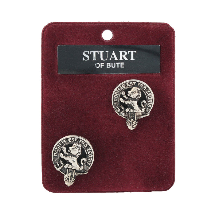 Stuart of Bute Clan Badge, Kilt Pin, Lapel Pin, Cufflinks, Keyring/Key Fob & Gift Set — Fine Pewter by Art Pewter — Made in Scotland (Shiny Finish) - Heritage Of Scotland - Cufflinks