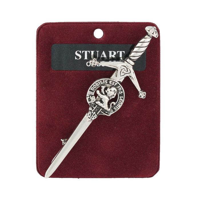 Stuart of Bute Clan Badge, Kilt Pin, Lapel Pin, Cufflinks, Keyring/Key Fob & Gift Set — Fine Pewter by Art Pewter — Made in Scotland (Shiny Finish) - Heritage Of Scotland - Kilt Pin