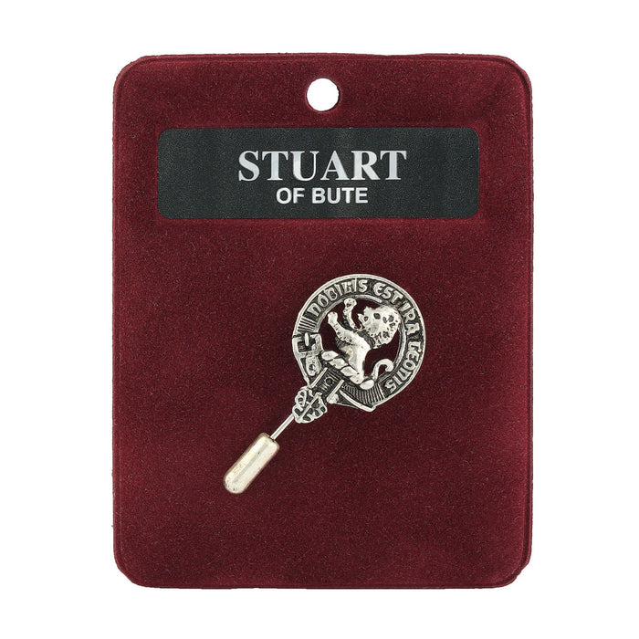 Stuart of Bute Clan Badge, Kilt Pin, Lapel Pin, Cufflinks, Keyring/Key Fob & Gift Set — Fine Pewter by Art Pewter — Made in Scotland (Shiny Finish) - Heritage Of Scotland - Lapel Pin
