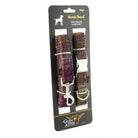 Stylish & Durable Luxury Harris Tweed Dog Collar & Lead Set in Heather Check (COL125) - Heritage Of Scotland - Large