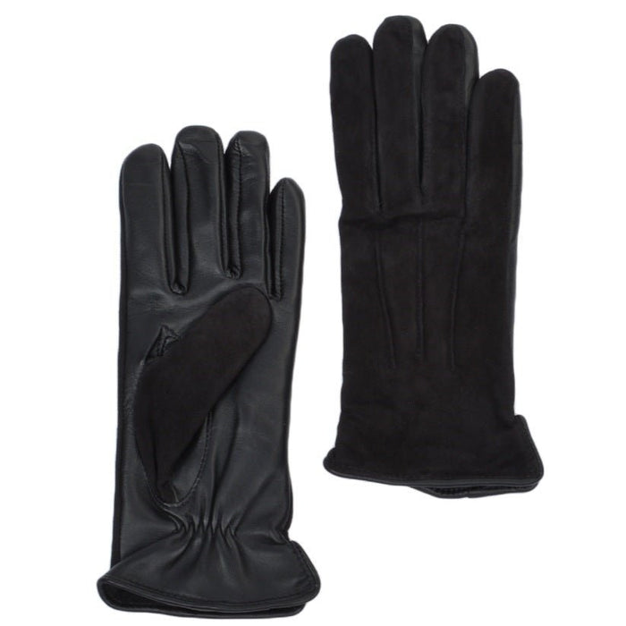 Suede Upper Ladies Gloves Black - Heritage Of Scotland - BLACK
