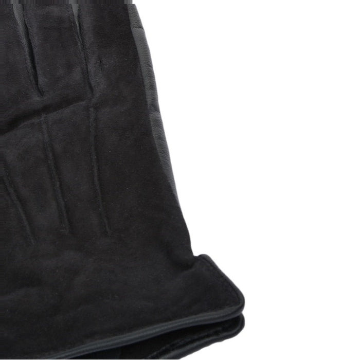 Suede Upper Ladies Gloves Black - Heritage Of Scotland - BLACK
