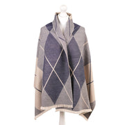 Super Soft Argyle Stole – Lightweight Luxury Wrap Scarf for Everyday Style - Heritage Of Scotland - TRUE NAVY/WHISPER WHITE