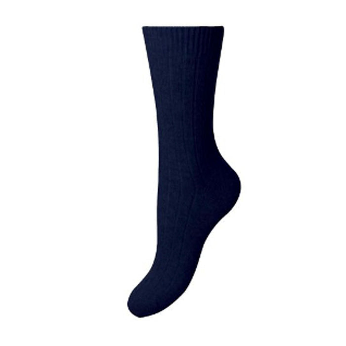 Superfine Merino Ladies Lexi Anklet Socks Navy - Heritage Of Scotland - NAVY