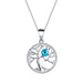 Swarovski Tree Life Birthstone Necklace - Heritage Of Scotland - MARCH AQUAMARINE