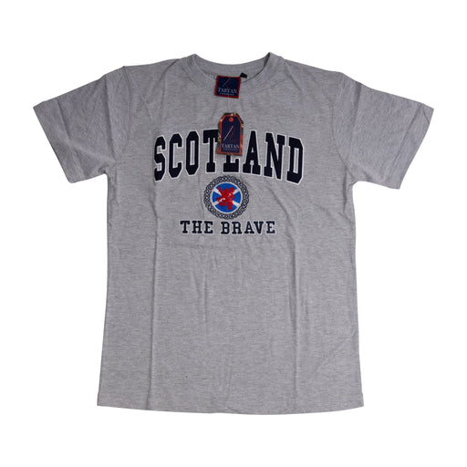 T-Shirt Emb. Scot/Celtic/ Flag/ Lion - Heritage Of Scotland - GREY