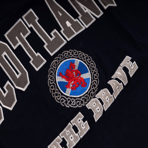 T-Shirt Emb. Scot/Celtic/ Flag/ Lion - Heritage Of Scotland - NAVY