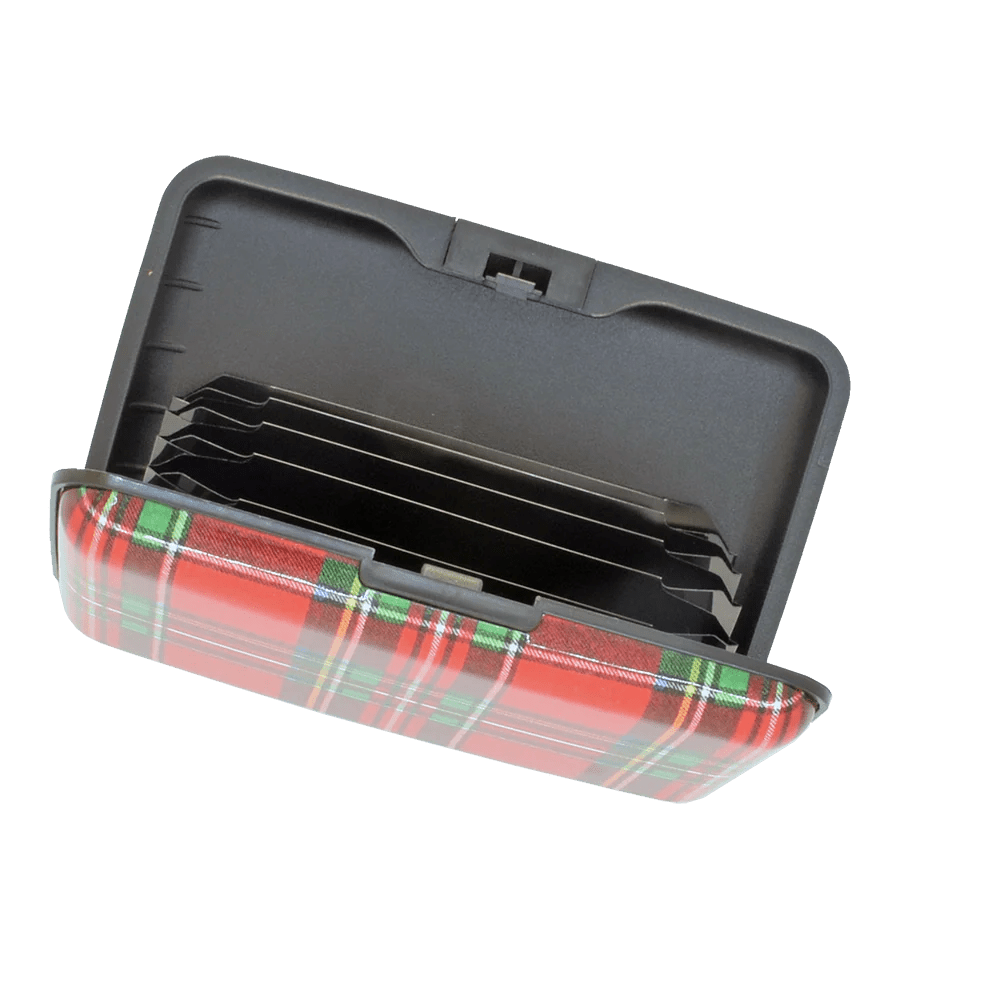 Tartan Bank Card Holder – Compact Scottish Card Wallet for Travel or Everyday Use - Heritage Of Scotland - Red Tartan