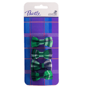 Tartan Bow Hair Clips – Set of 4 in Red, Purple, Green, or Pink Tartan - Heritage Of Scotland - Green