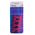 Tartan Bow Hair Clips – Set of 4 in Red, Purple, Green, or Pink Tartan - Heritage Of Scotland - Pink