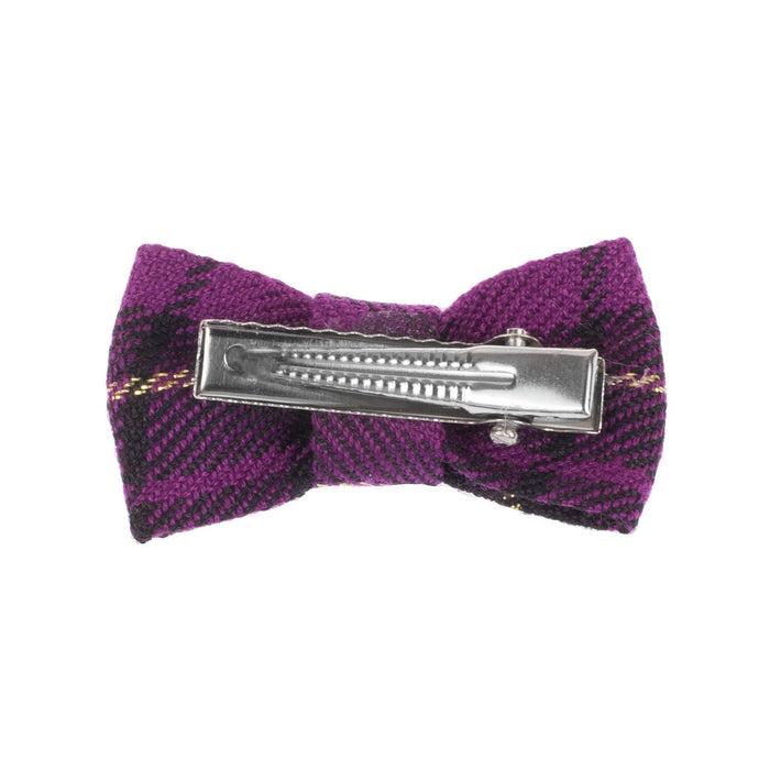 Tartan Bow Hair Clips – Set of 4 in Red, Purple, Green, or Pink Tartan - Heritage Of Scotland - Purple