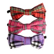 Tartan Bow Hair Elastics – Set of 3 Assorted Scottish Tartan Designs - Heritage Of Scotland - Multicolour