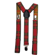 Tartan Braces – Adjustable Scottish Suspenders in Red Tartan (One Size) - Heritage Of Scotland - Red Tartan