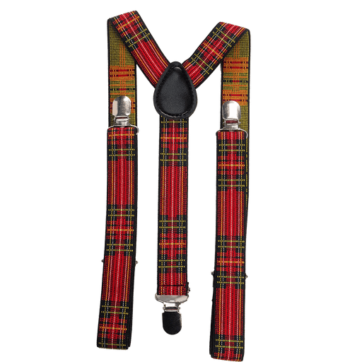Tartan Braces – Adjustable Scottish Suspenders in Red Tartan (One Size) - Heritage Of Scotland - Red Tartan