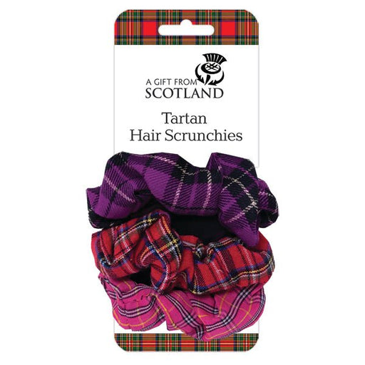 Tartan Hair Scrunchies – Set of 3 Assorted Scottish Tartan Designs - Heritage Of Scotland - Multicolour