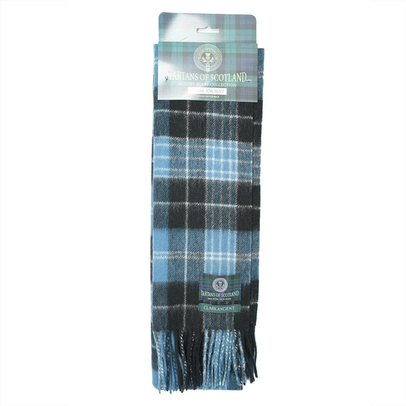 Tartan of Scotland 100% Pure New Wool Clan Scarf - Clark Acient - Heritage Of Scotland -