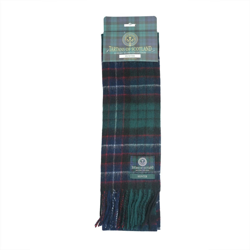 Tartan of Scotland 100% Pure New Wool Clan Scarf - Hunter - Heritage Of Scotland -