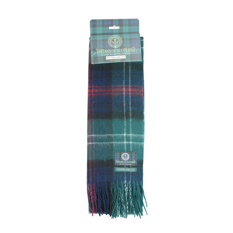 Tartan of Scotland 100% Pure New Wool Clan Scarf - Sutherland Old - Heritage Of Scotland -