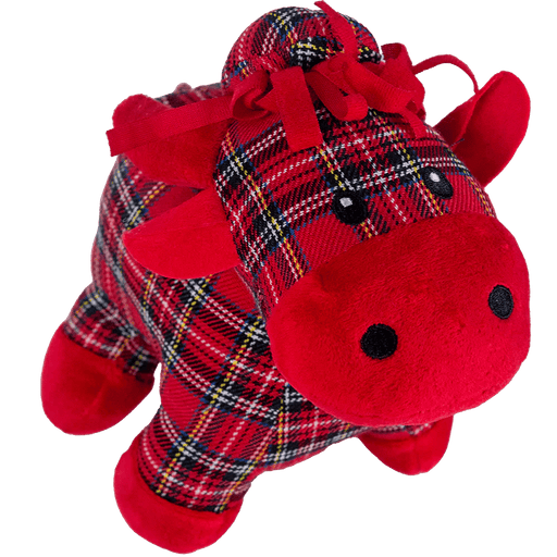 Tartan Plush Nessie or Highland Coo – 18cm Red & Tartan Soft Toy - Heritage Of Scotland - Highland Coo