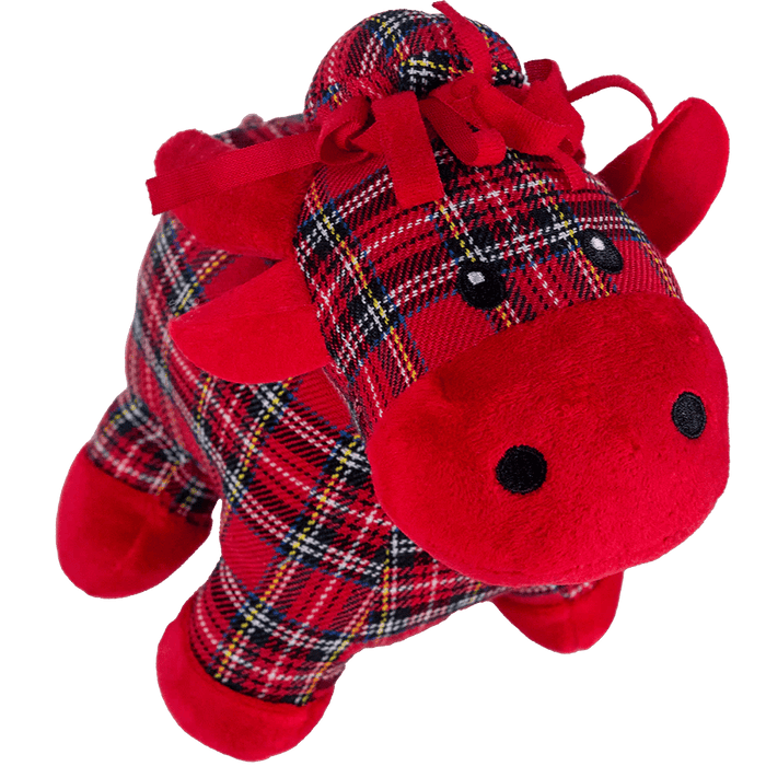 Tartan Plush Nessie or Highland Coo – 18cm Red & Tartan Soft Toy - Heritage Of Scotland - Highland Coo