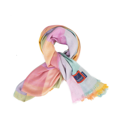 Tartan Stole Square Check - Pastel Pink - Heritage Of Scotland - SQUARE CHECK - PASTEL PINK