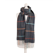Tartan Weaving Mill 100% Cashmere Scarf - FALA NAVY - Heritage Of Scotland -