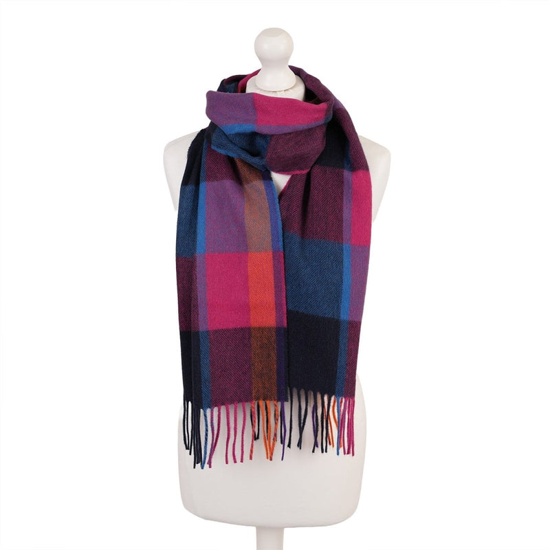 Tartan Weaving Mill 100% Cashmere Scarf - KIRKSTALL CHECK BELLWETHER - Heritage Of Scotland -