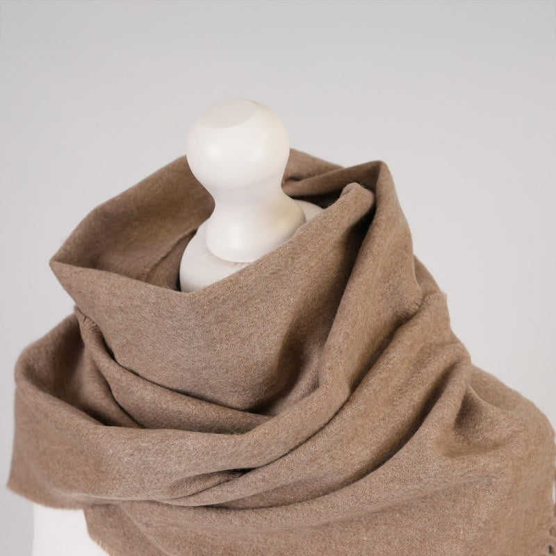 Tartan Weaving Mill 100% Cashmere Scarf - LIGHT FAWN - Heritage Of Scotland -