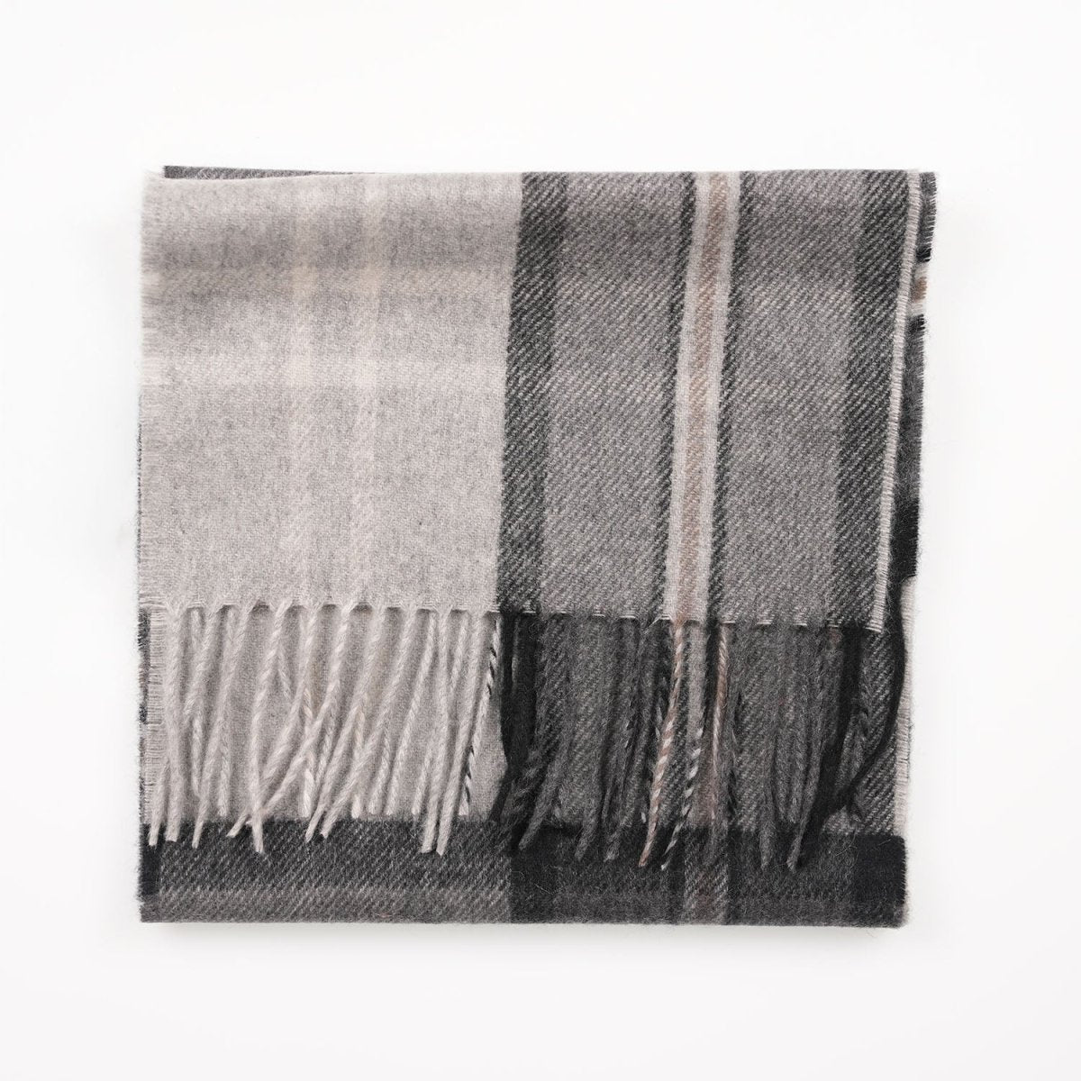 Tartan Weaving Mill 100% Pure Cashmere Scarf - Made in Scotland - Alba Grey - Heritage Of Scotland -