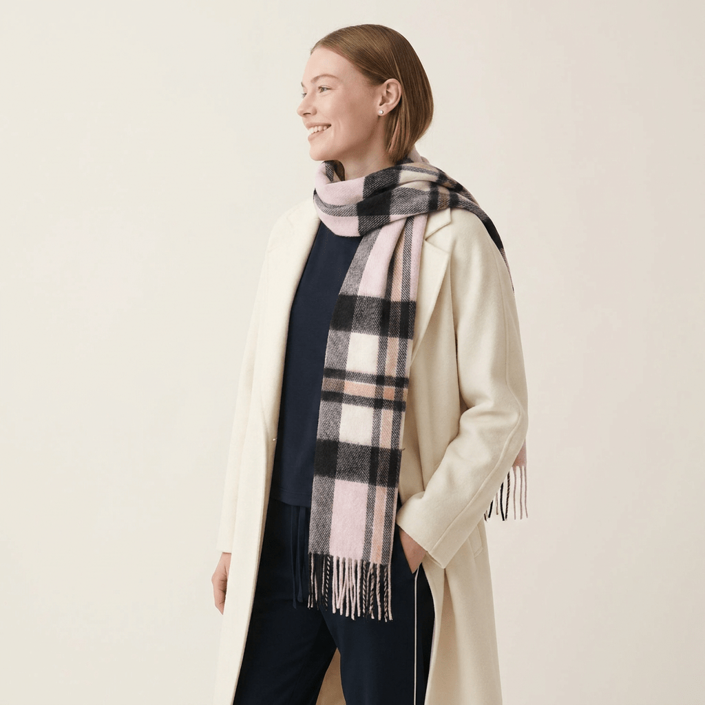 Tartan Weaving Mill 100% Pure Cashmere Scarf - Made in Scotland - Amplified Pink Thomson - Heritage Of Scotland -