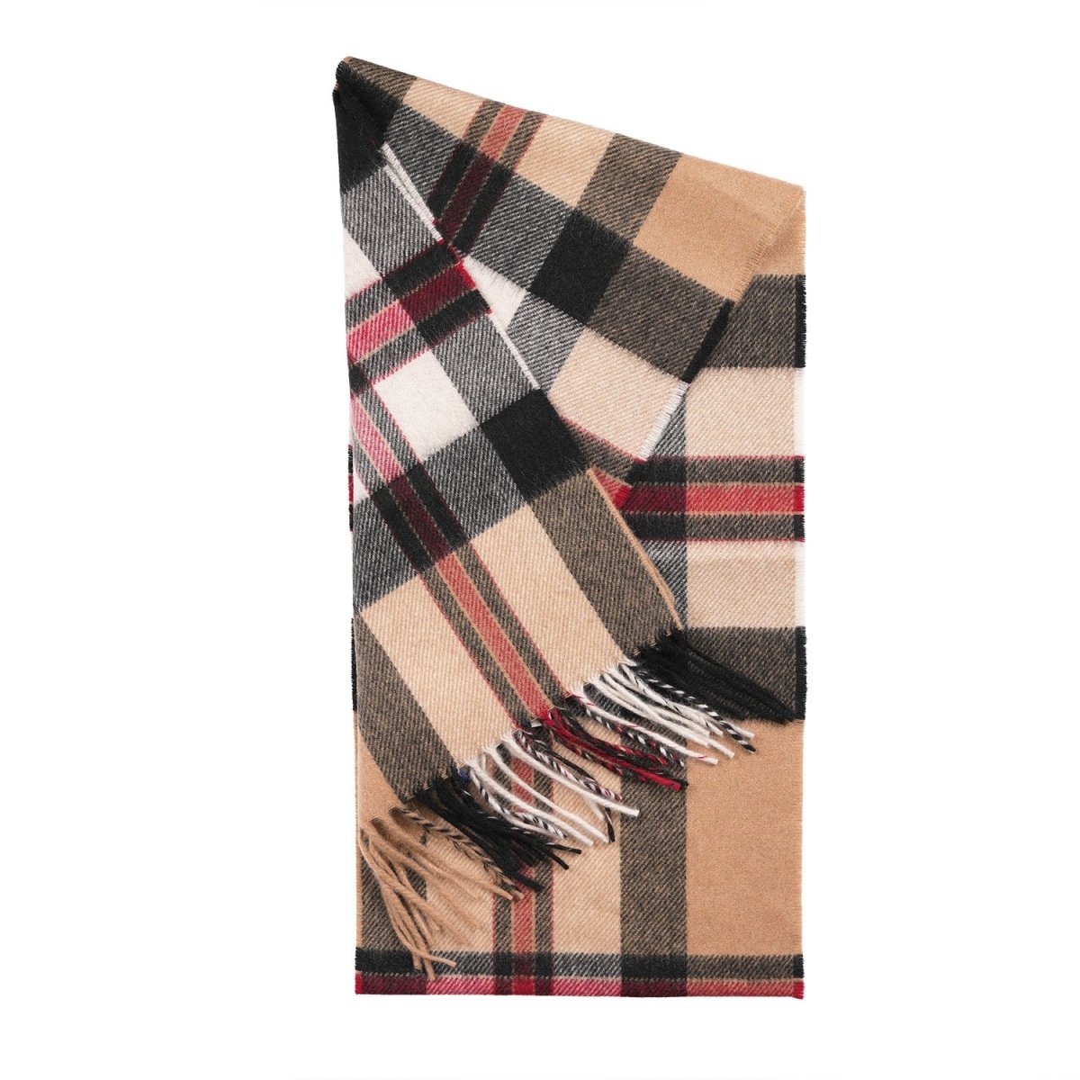 Tartan Weaving Mill 100% Pure Cashmere Scarf - Made in Scotland - Amplified Thomson Camel - Heritage Of Scotland -