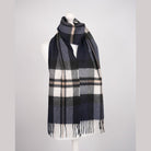 Tartan Weaving Mill 100% Pure Cashmere Scarf - Made in Scotland - Amplified Thomson Navy - Heritage Of Scotland -