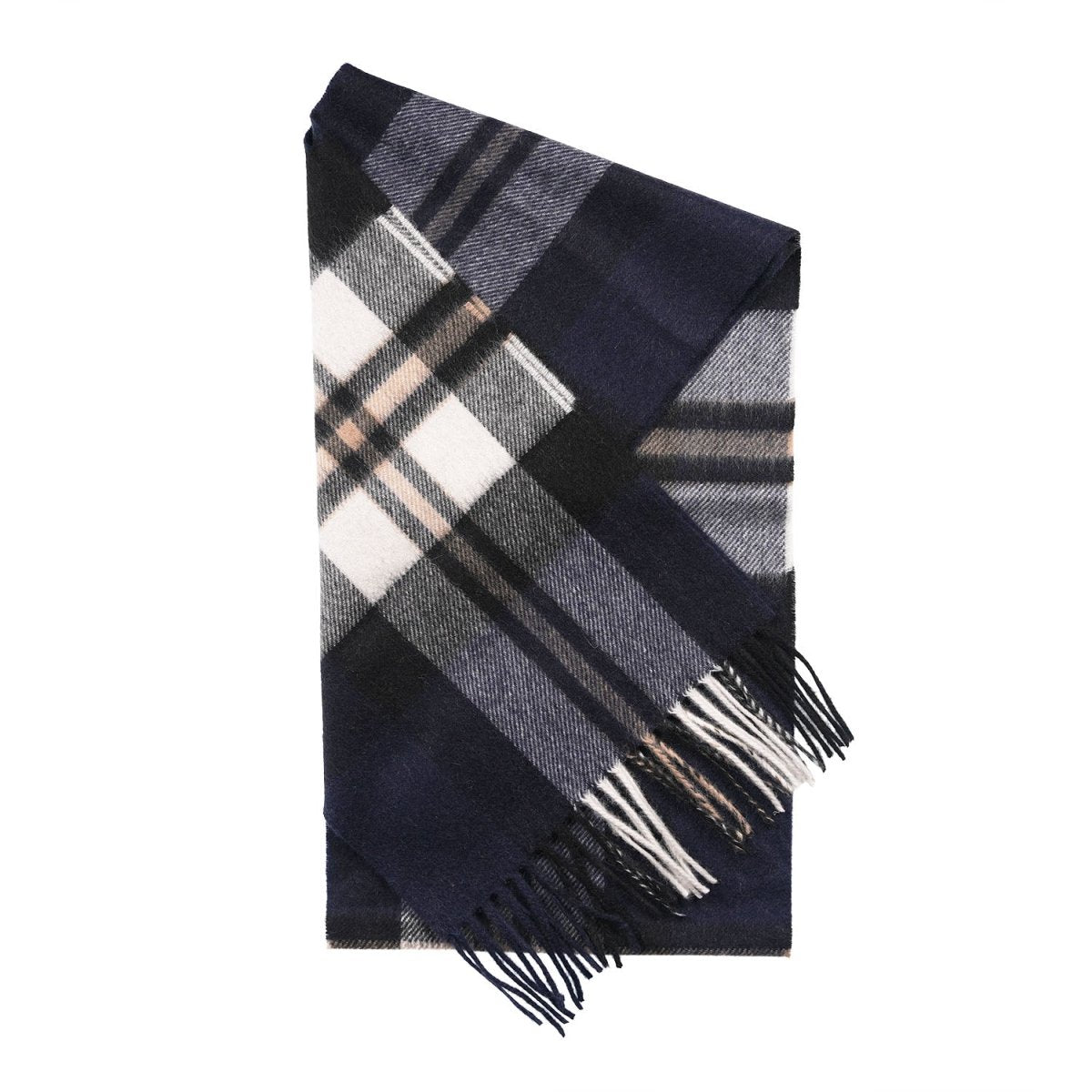 Tartan Weaving Mill 100% Pure Cashmere Scarf - Made in Scotland - Amplified Thomson Navy - Heritage Of Scotland -