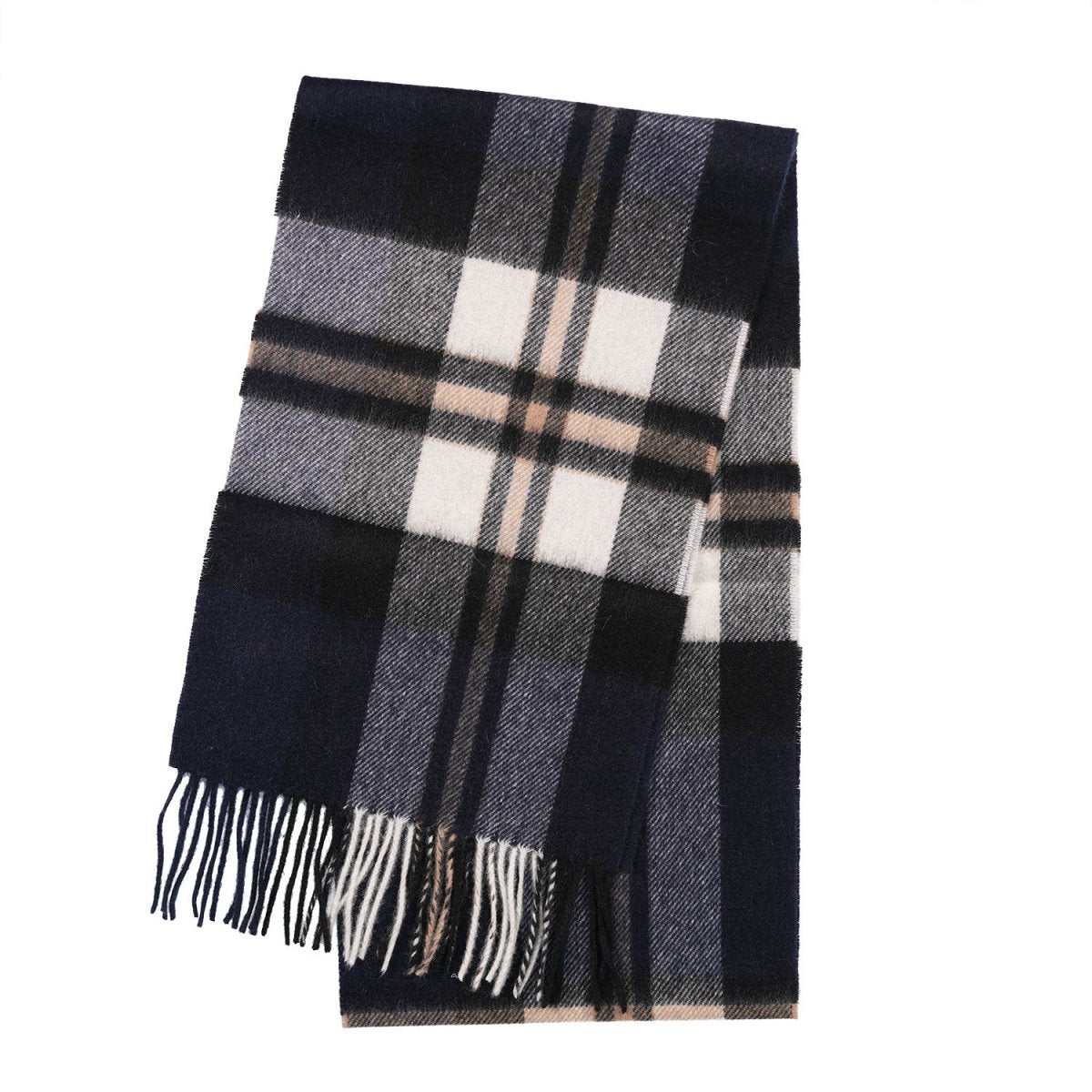 Tartan Weaving Mill 100% Pure Cashmere Scarf - Made in Scotland - Amplified Thomson Navy - Heritage Of Scotland -