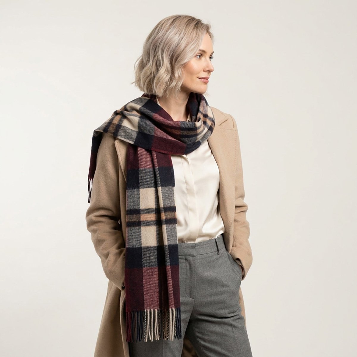 Tartan Weaving Mill 100% Pure Cashmere Scarf - Made in Scotland - AMPLIFIED THOMSON TAYBERRY - Heritage Of Scotland -