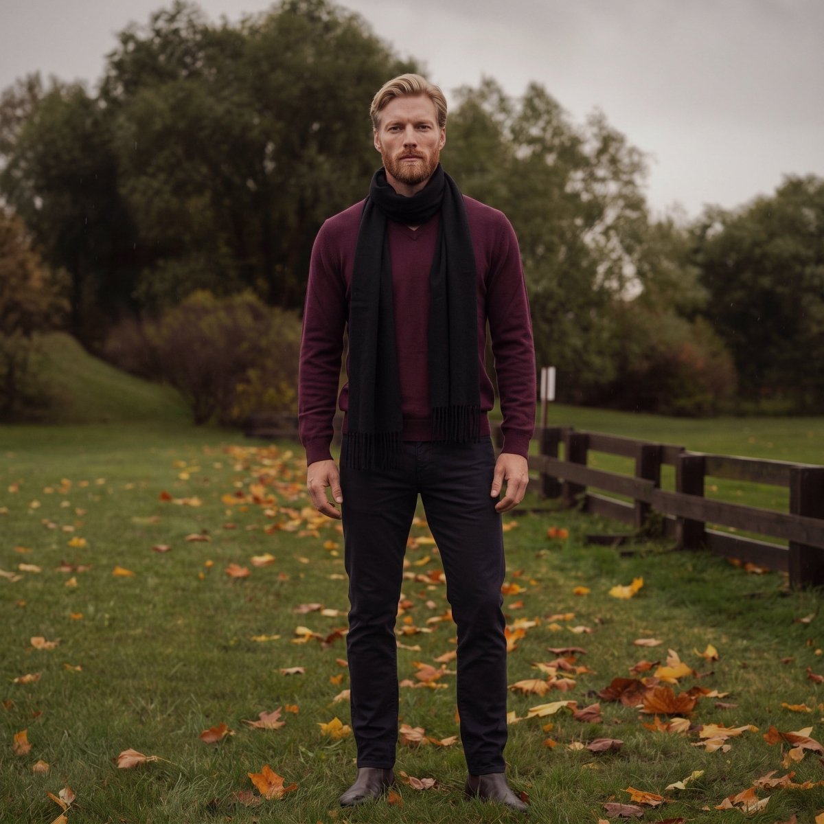 Tartan Weaving Mill 100% Pure Cashmere Scarf - Made in Scotland - Black - Heritage Of Scotland -