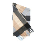 Tartan Weaving Mill 100% Pure Cashmere Scarf - Made in Scotland - BLOCK PINSTRIPE SANDY - Heritage Of Scotland -