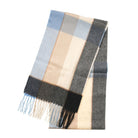 Tartan Weaving Mill 100% Pure Cashmere Scarf - Made in Scotland - BLOCK PINSTRIPE SANDY - Heritage Of Scotland -