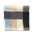 Tartan Weaving Mill 100% Pure Cashmere Scarf - Made in Scotland - BLOCK PINSTRIPE SANDY - Heritage Of Scotland -