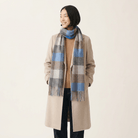 Tartan Weaving Mill 100% Pure Cashmere Scarf - Made in Scotland - Cool Azure Block - Heritage Of Scotland -